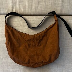 BAGGU Large Crescent Nylon Crossbody Bag Brown